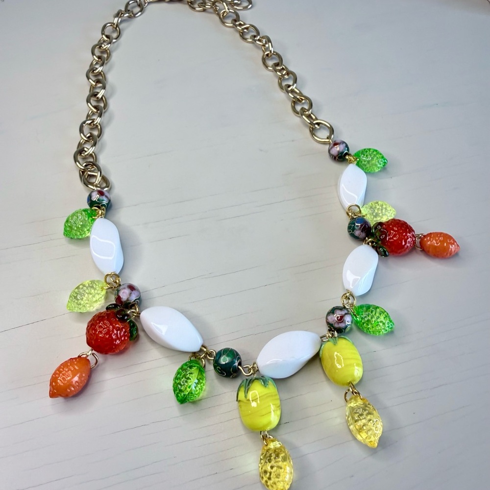 Citrus and Cloisonné Necklace #74
